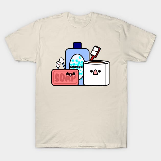 Chibi Toiletries T-Shirt by Ed's Craftworks